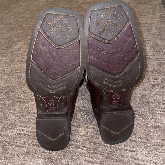 Ariat Dark Brown Boots with Teal Accents - Picture 7 of 8